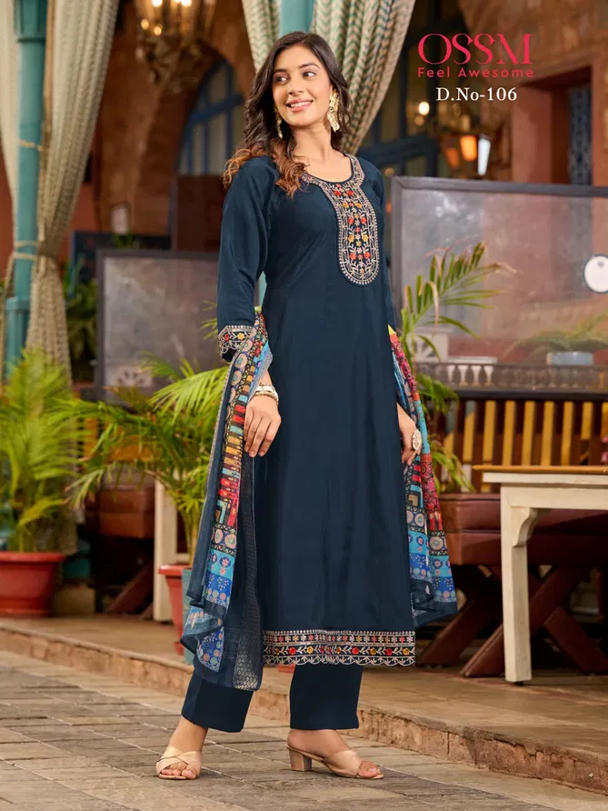 Resham By Ossm Roman Silk Anarkali Kurti With Bottom Dupatta Wholesale Shop In Surat